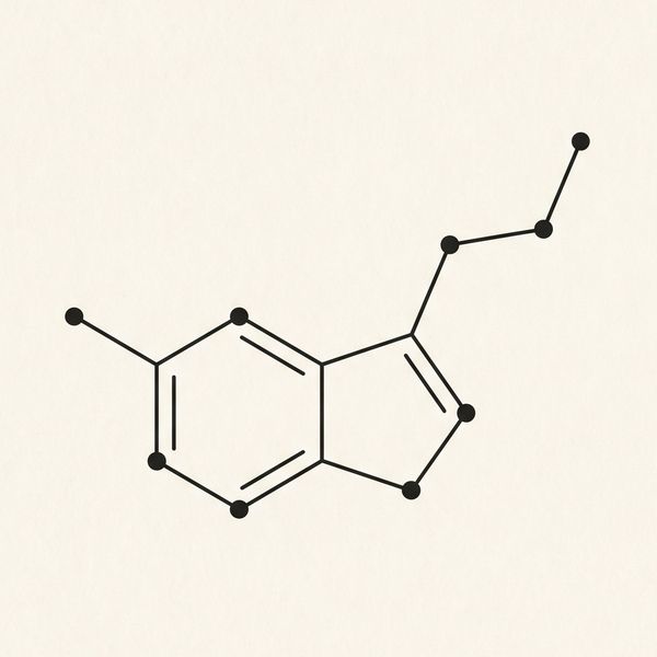 Strukturformel des Botenstoffs Serotonin